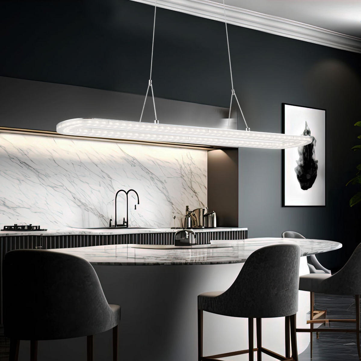 LED HÄNGELEUCHTE Acryl Silber - Silberfarben, Metall (80/15/120cm) - Globo Lighting