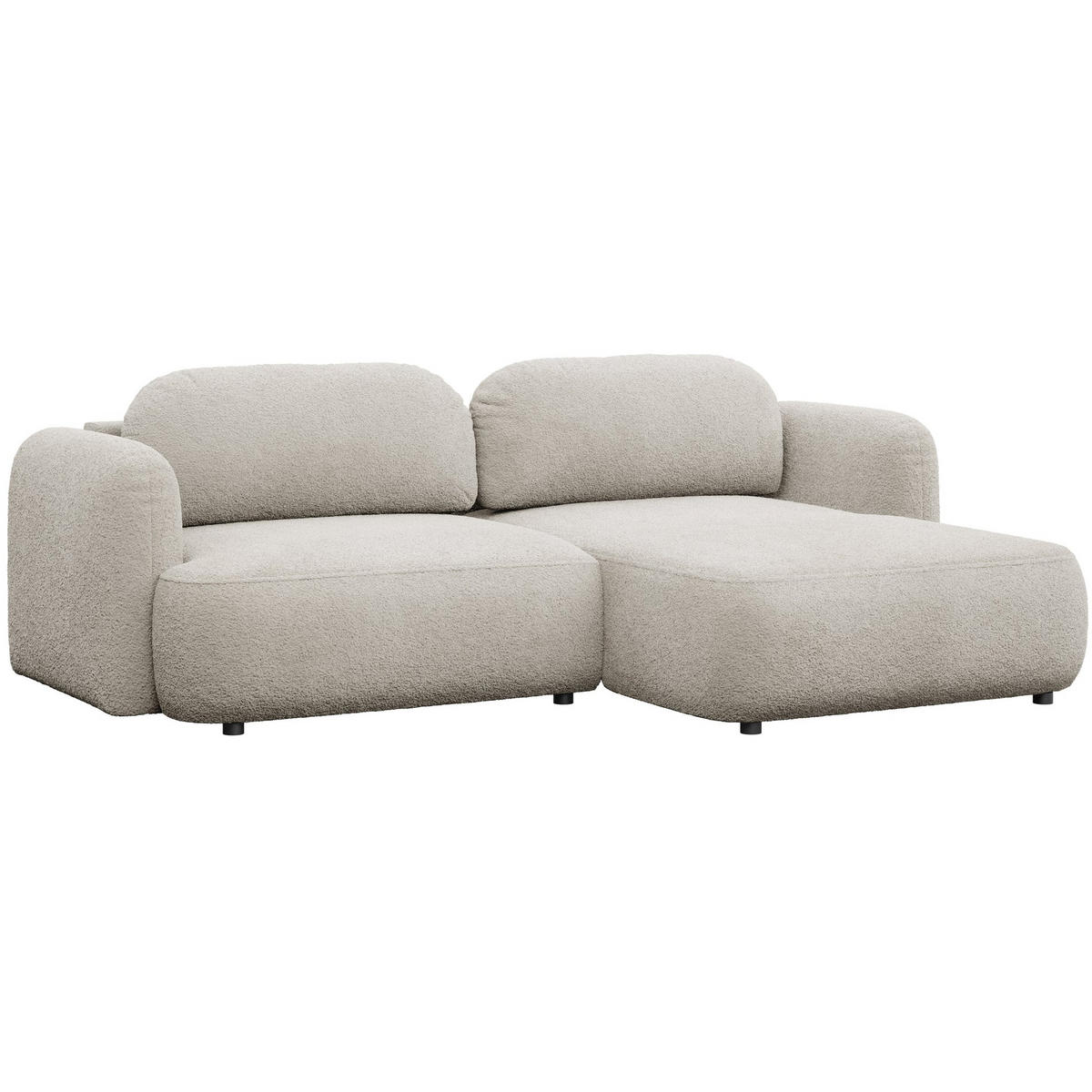 ROHOVÁ pohovka Tvoya, světle béžové bouclé - černá/ecru, textil/plast (175/267cm) - Selsey