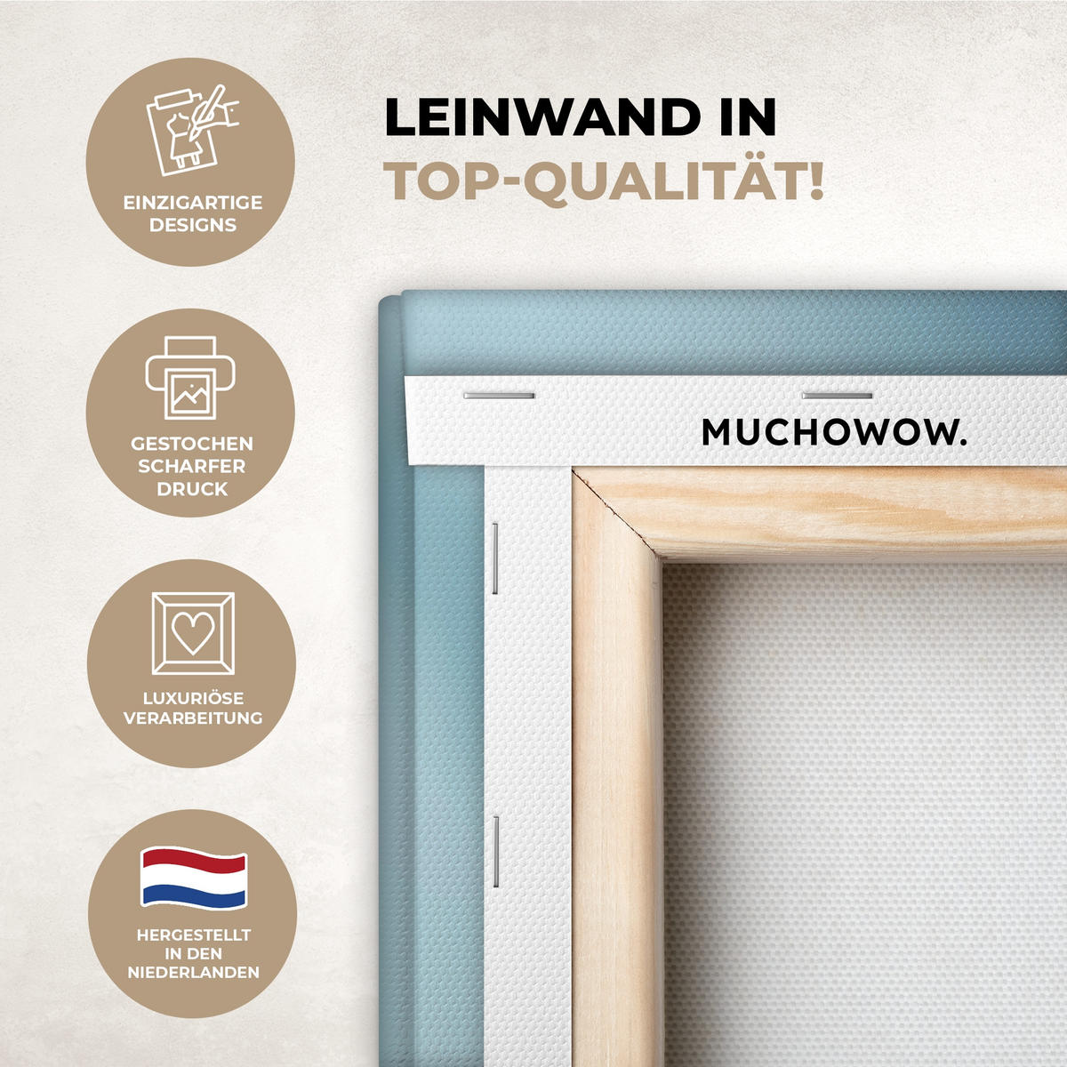 LEINWANDBILD Löwenzahn - Wind - Blau Wandbild 40x30 cm - Blaugrau, Textil (40/30cm) - MuchoWow