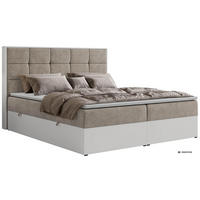 BOXBETT ALVIT 200/200 - Greige Stukture - Topper Visco - H3 - Greige/Schwarz, Kunststoff/Textil (200/200cm) - MKS