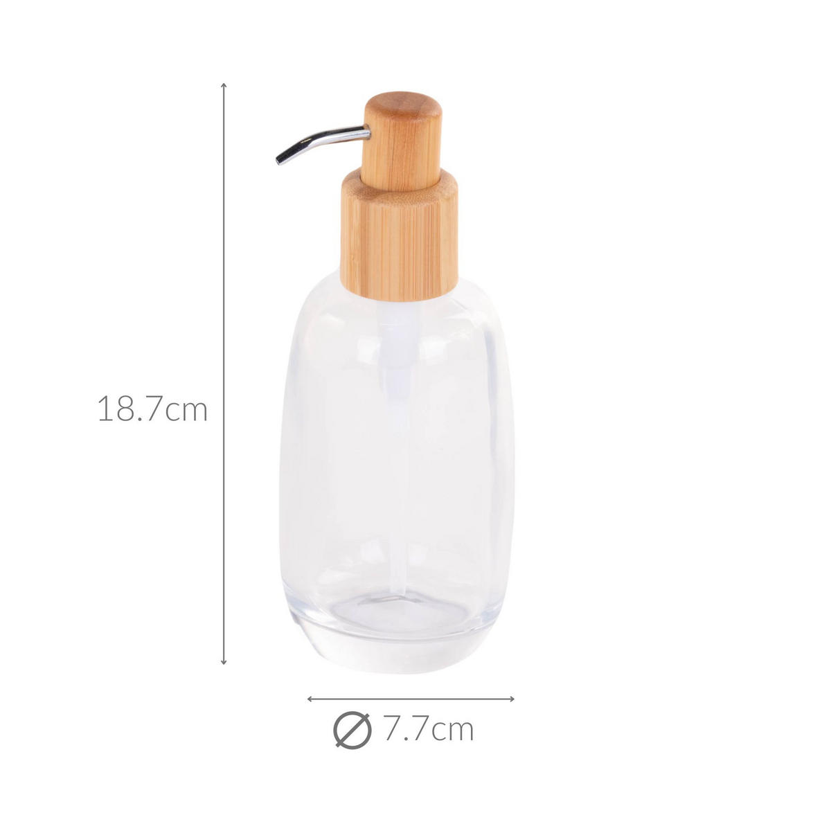 SEIFENSPENDER Glas Bambus Lina - Transparent, Glas (7.7/18.7/7.7cm)