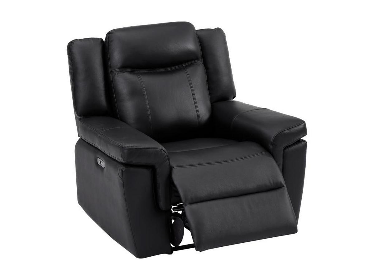 RELAXSESSEL Fernsehsessel elektrisch - Leder - Schwarz - KENNETH - Schwarz, Leder (93/98/97cm) - Vente-Unique