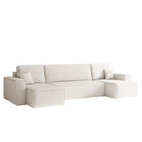 ECKSOFA U-Form Mit Schlaffunktion Und Bettkasten BEST Stoff Neve Ecru - Ecru, Holz/Kunststoff (312/142cm) - Kaiser Möbel