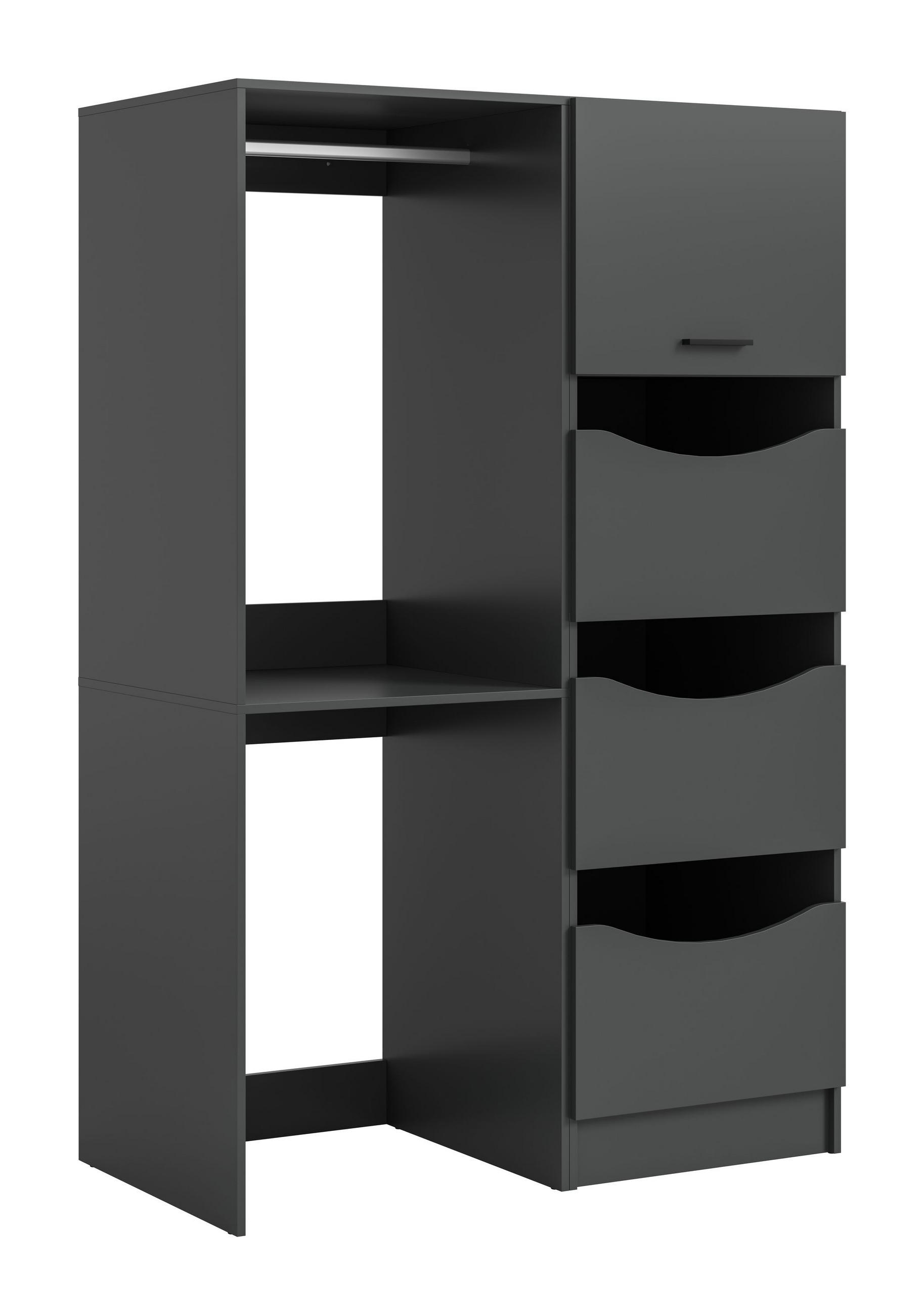 WASCHMASCHIENENUMBAU Set Mixx (B/H/T: ca. 126/195/68 cm) in anthrazit/anthrazit - Anthrazit, Holzwerkstoff (126/195/68cm)