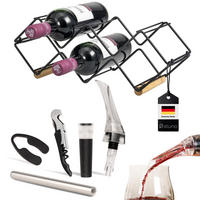 WEINREGAL-SET 6tlg, Metall, schwarz - Schwarz, Metall (39/14.5/15cm) - eluno