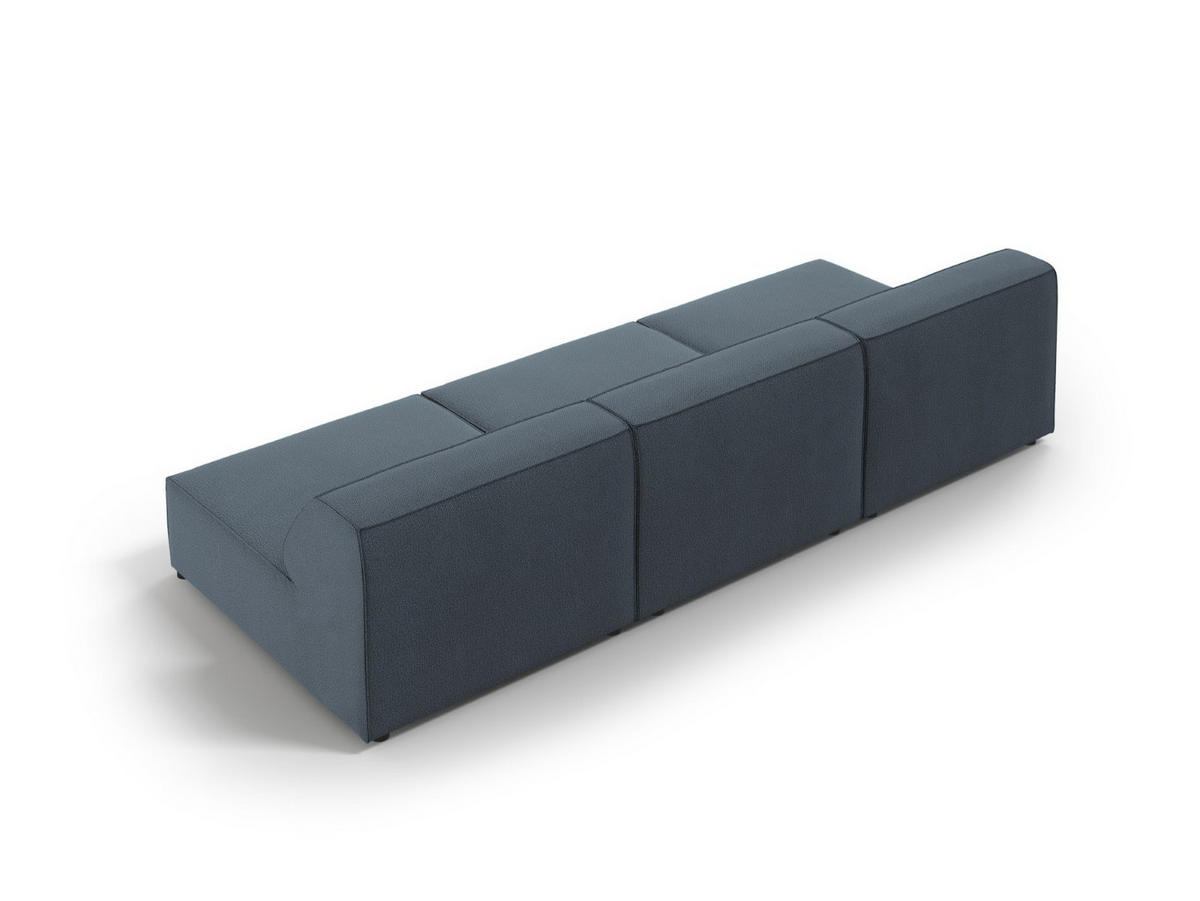 SOFA Jodie aus strukturiertem Stoff blau 3 Sitzplätze - Blau, Textil (102/70/240cm) - Micadoni