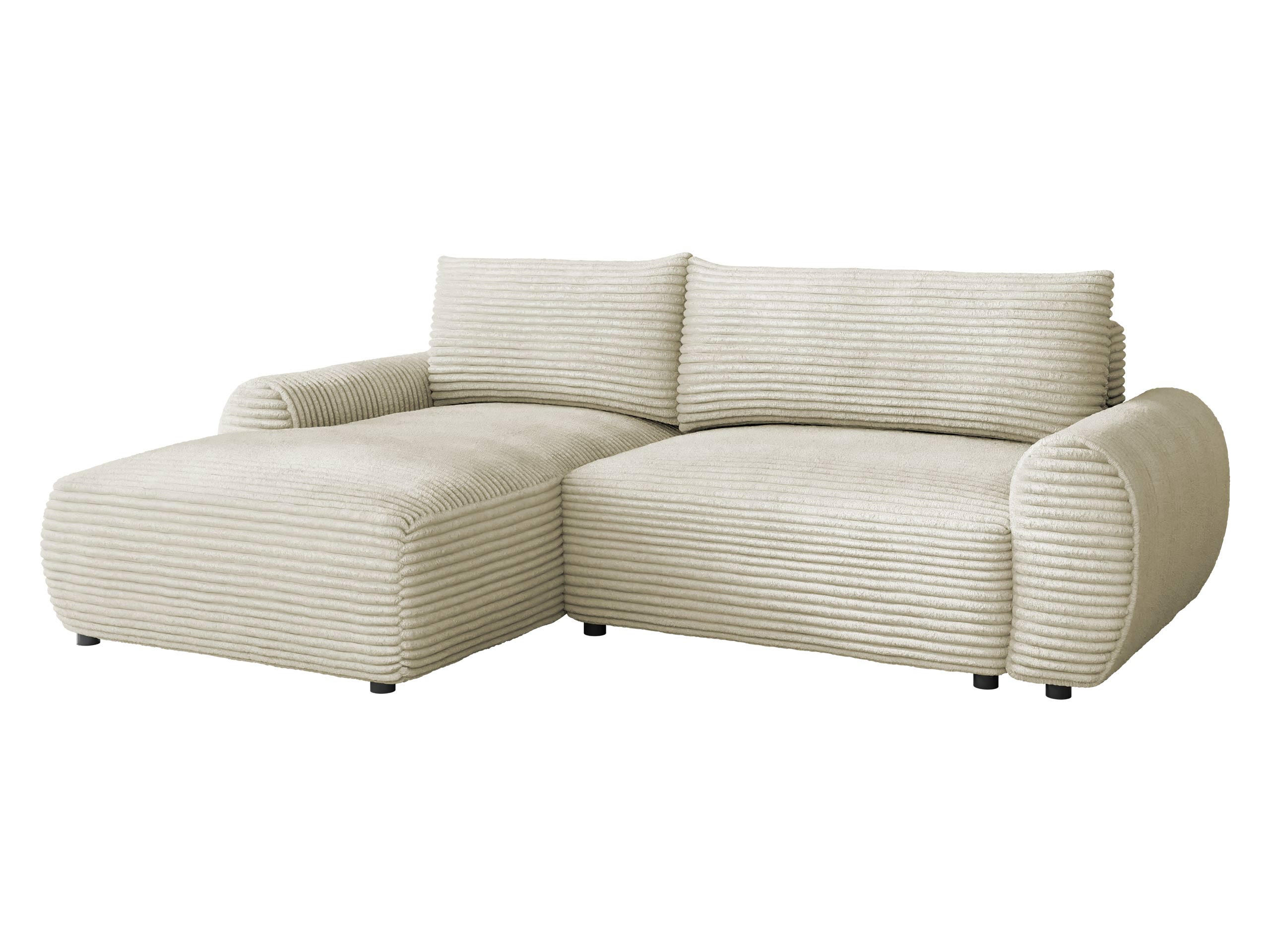 ECKSOFA Bello, Seite: Links - Schwarz/Naturfarben, Holz/Kunststoff (267/177cm) - MIRJAN24