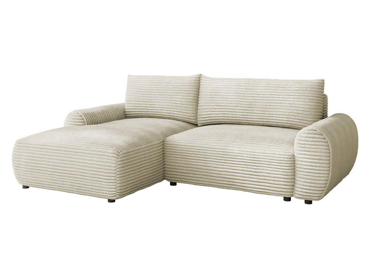 ECKSOFA Bello, Seite: Links - Schwarz/Naturfarben, Holz/Kunststoff (267/177cm) - MIRJAN24