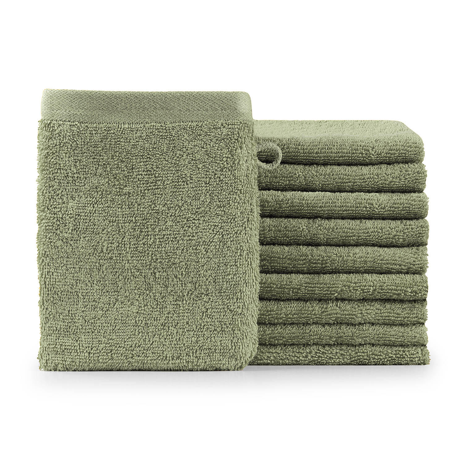 WASCHLAPPEN 10er-Set, 10x Waschlappen 15/20 cm, Hellgrün - Hellgrün, Textil (15/20cm) - Blumtal