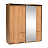 SCHWEBETÜRENSCHRANK Fonti F-11 mit Spiegel 199 x 216 x 60,2 cm Karamell-Eiche - Eichefarben, Holzwerkstoff (199/216/60.2cm) - Koseto