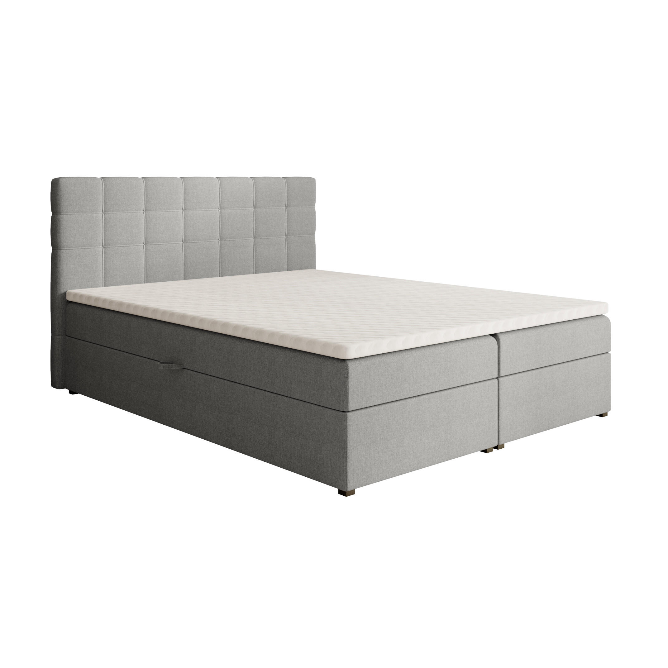 POLSTERBETT Topiq 164/203/103 hellgrau - Hellgrau, Holzwerkstoff/Textil (160/200cm) - Beautysofa