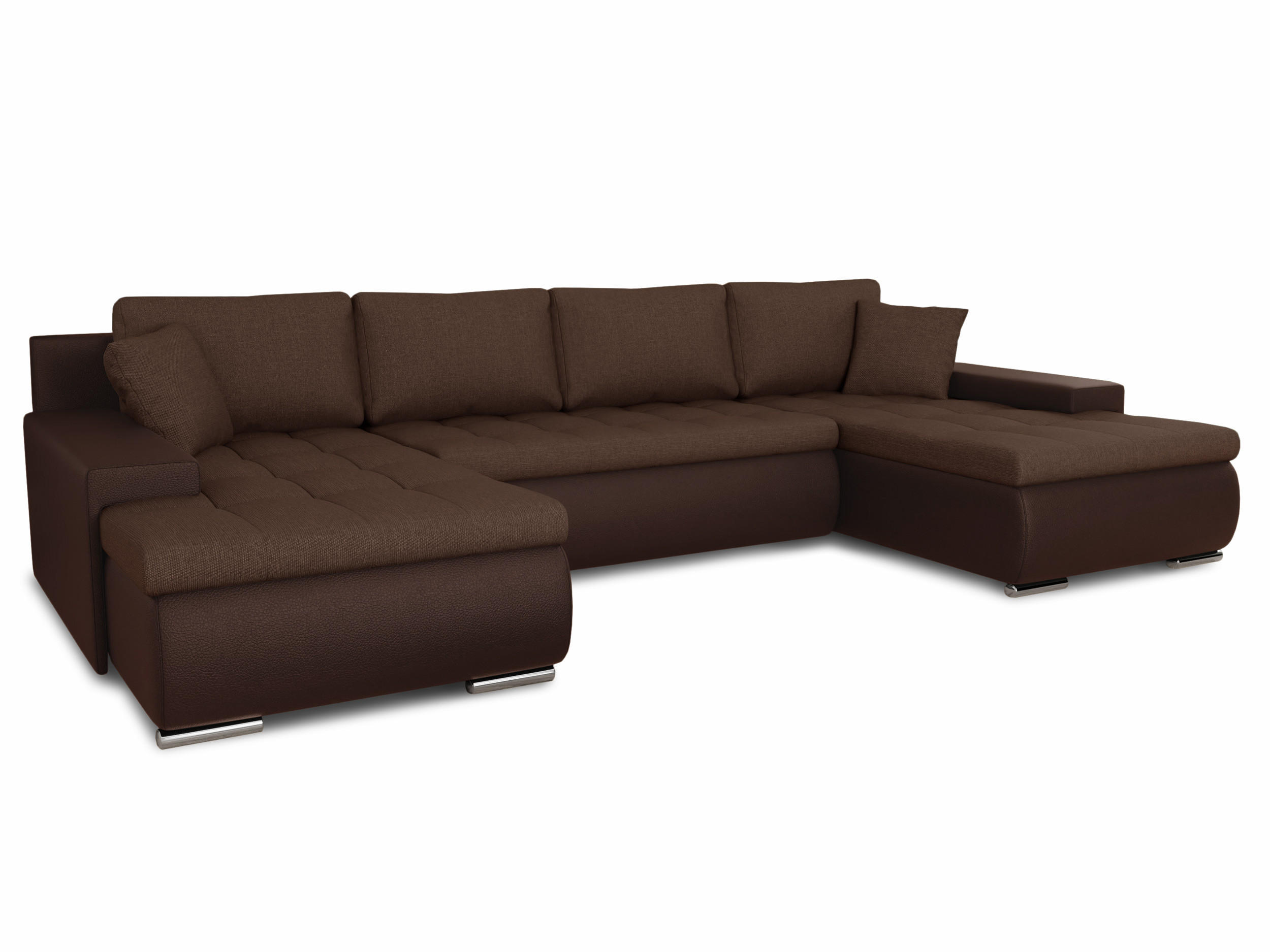 WOHNLANDSCHAFT Faris U - Braun, Holz/Textil (350/85/185cm) - Sofnet