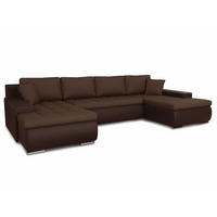 WOHNLANDSCHAFT Faris U - Braun, Holz/Textil (350/85/185cm) - Sofnet