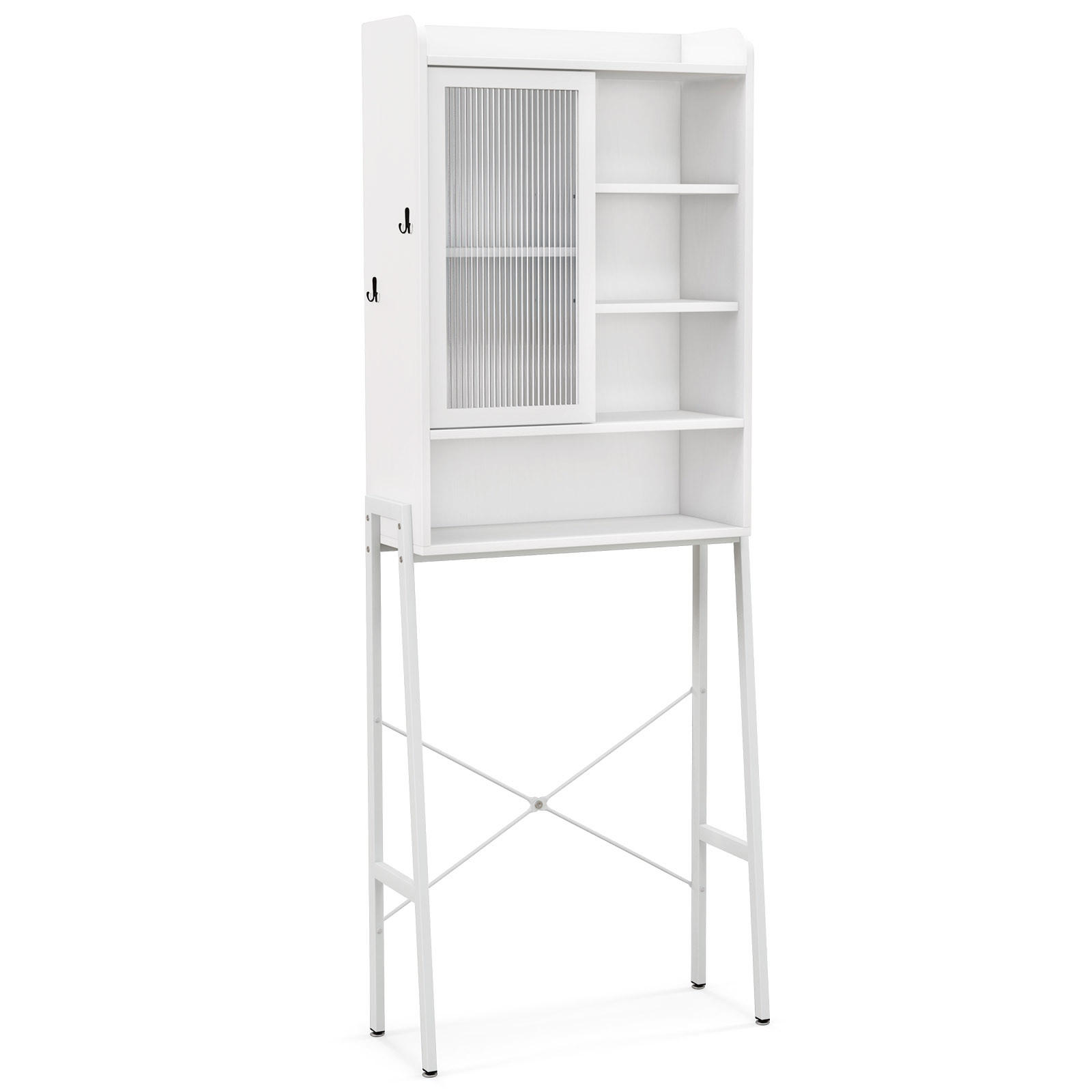 SKRÍŇ DO KÚPEĽNE Biela - biela, drevo (29/63/170cm) - COSTWAY