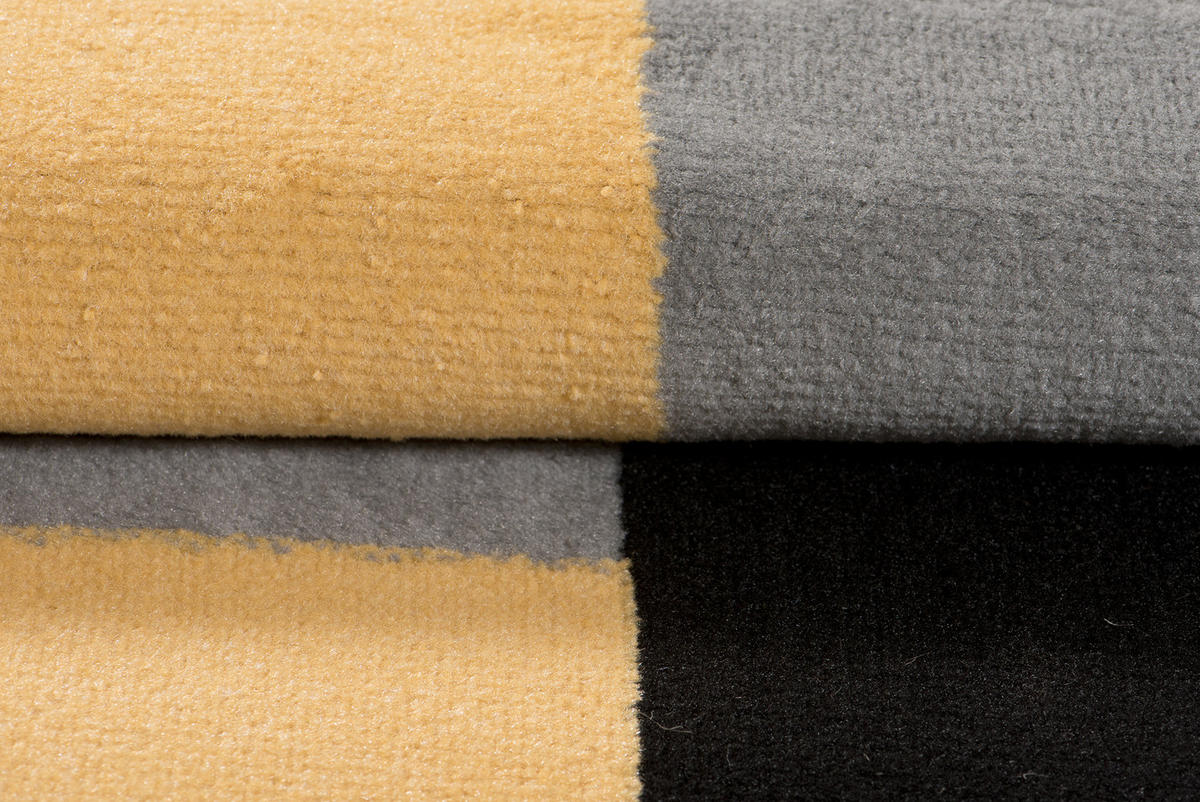 TEPPICH MAYA Gelb Geometrisch Kreise Vierecke 200/300 cm - Gelb, Textil (200/300cm) - Tapiso