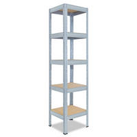 SCHWERLASTREGAL PRO 200x30x30 cm in verzinkt mit 5 Böden und 200 kg Traglast pro Boden - Silberfarben, Metall (30/200/30cm) - shelfplaza
