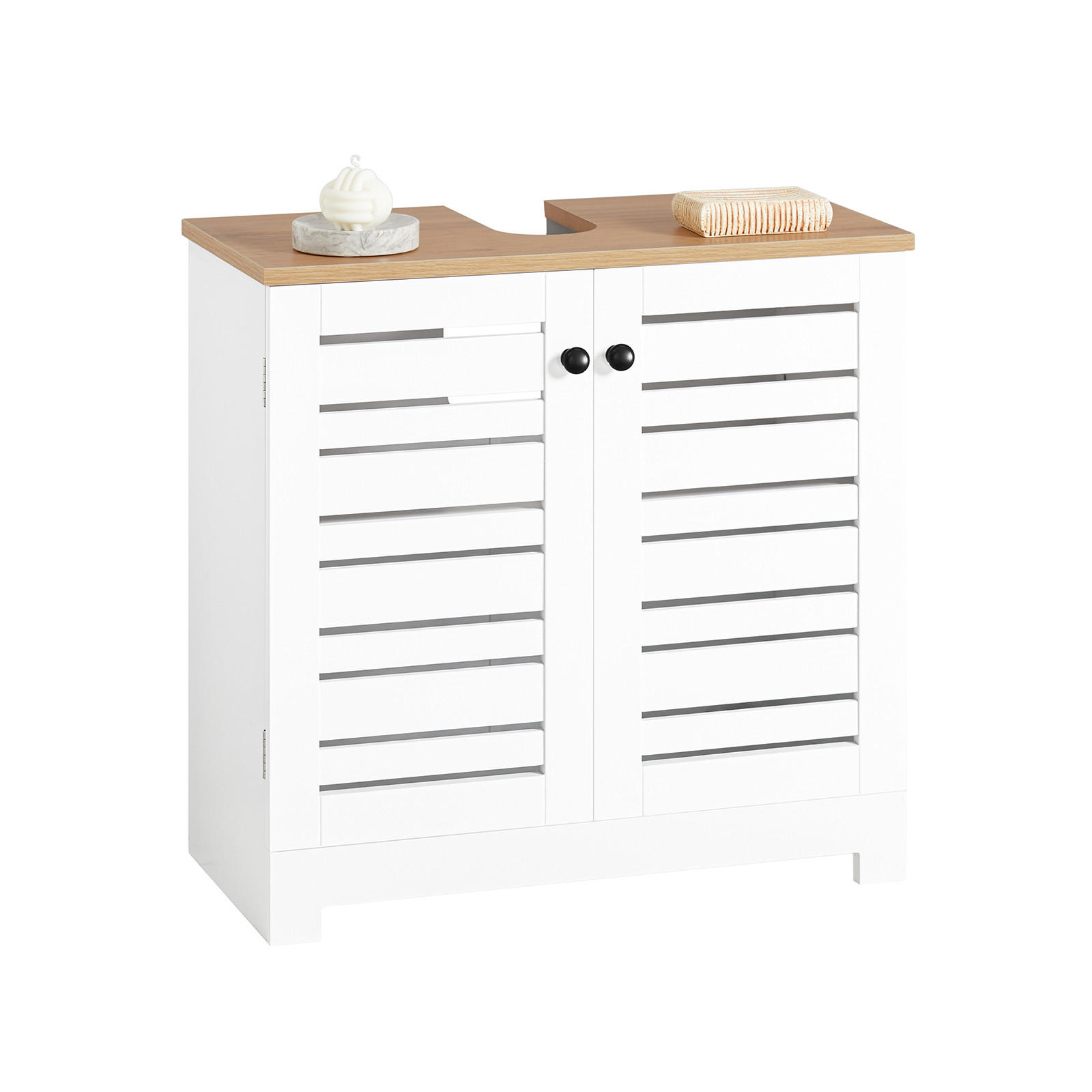 WASCHBECKENUNTERSCHRANK Weiß - Weiß, Holzwerkstoff (60/59/30cm) - SoBuy