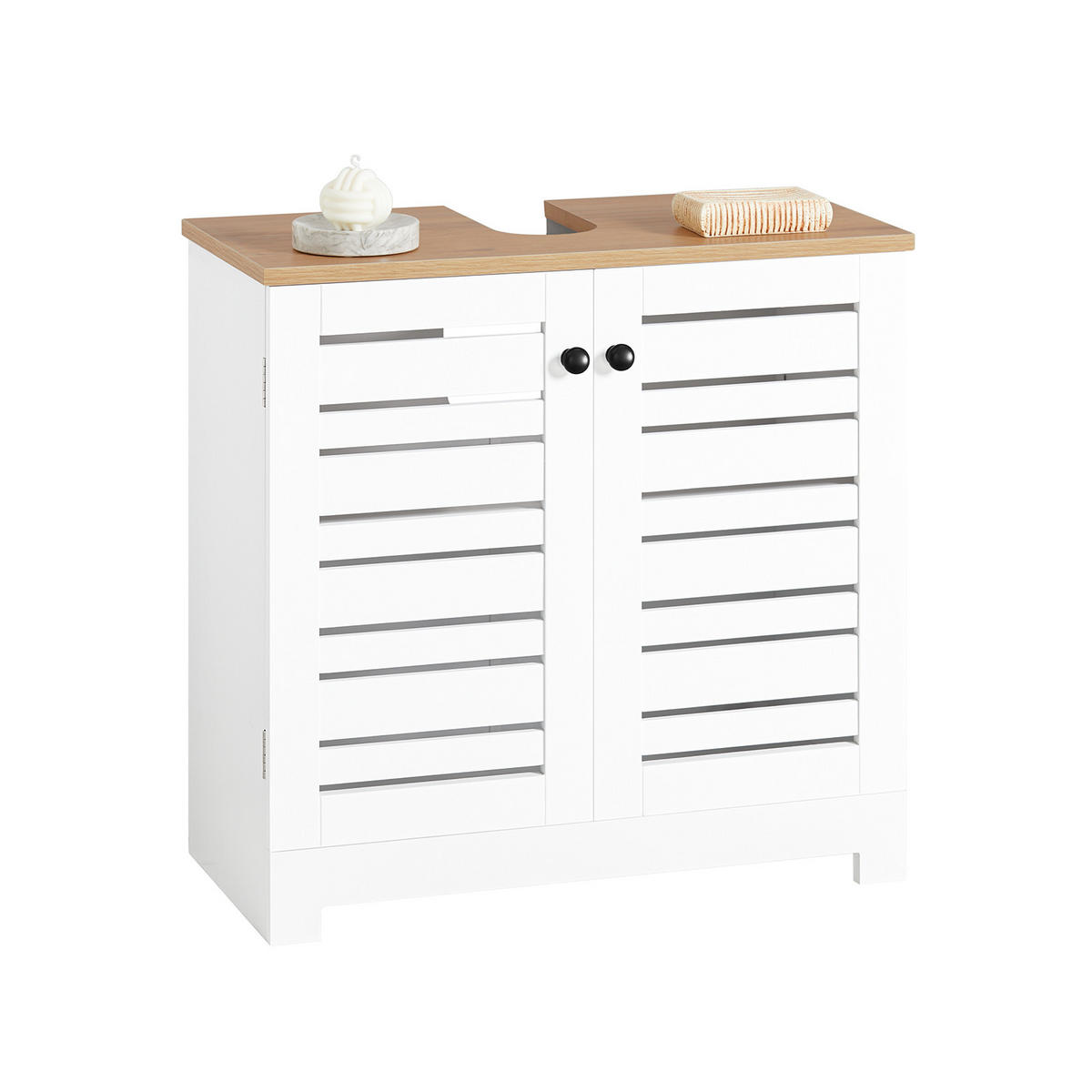 WASCHBECKENUNTERSCHRANK Weiß - Weiß, Holzwerkstoff (60/59/30cm) - SoBuy