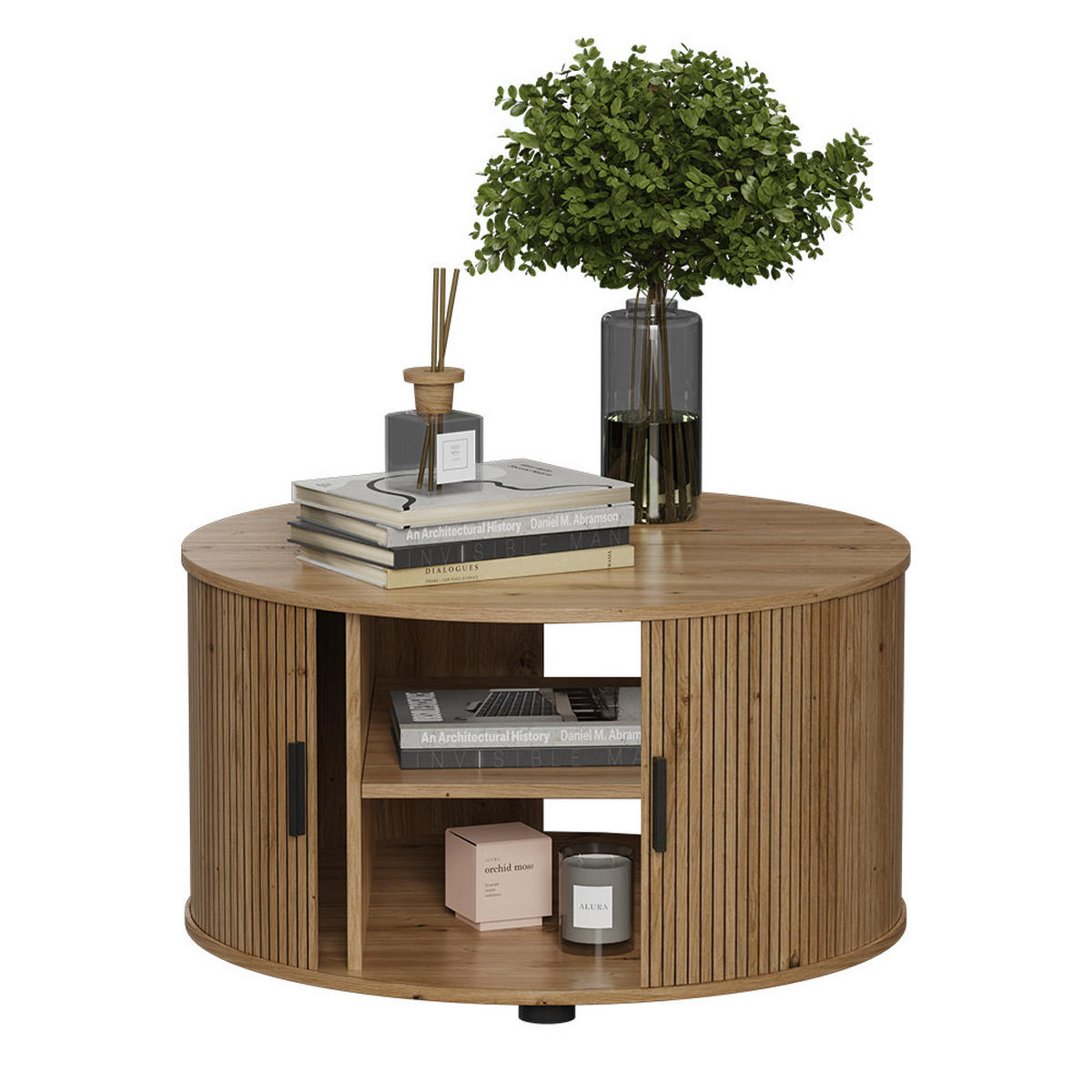 MASUTA DE CAFEA Selva stejar 80 x 80 cm cu usa culisanta - culoare lemn stejar, compozit lemnos (80/80/45cm) - Vicco