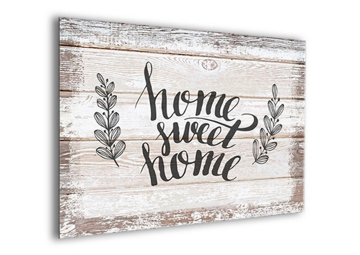BILD 30x20 cm Spruch Zuhause Beige Grau - Beige, Holzwerkstoff (30/20/2cm) - artissimo