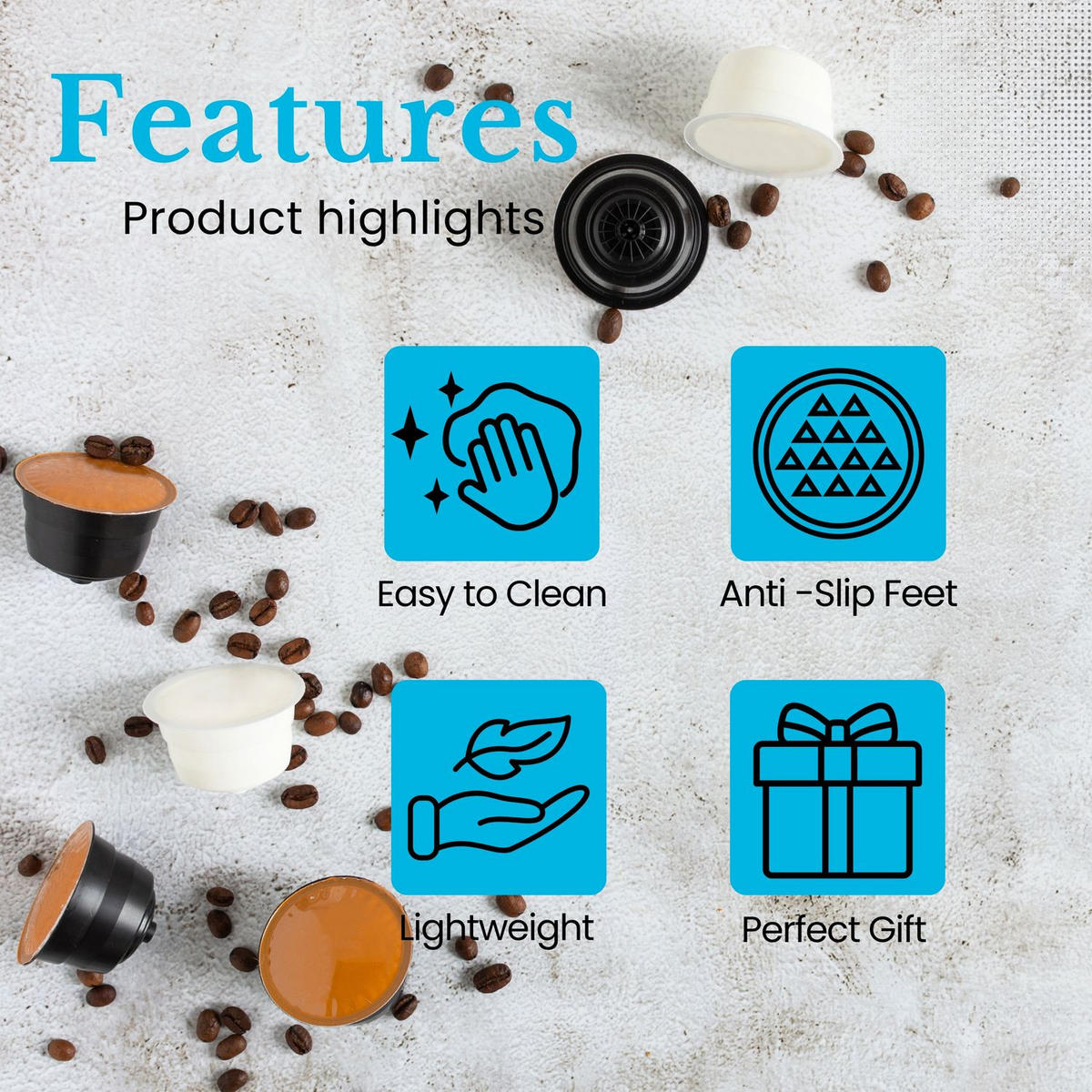 KAFFEE KAPSELHALTER kompatibel mit Nesspresso (48 Stück) oder K-Cup (36 Stück) - Schwarz, Kunststoff (32.6/6.4/34.2cm) - Intirilife