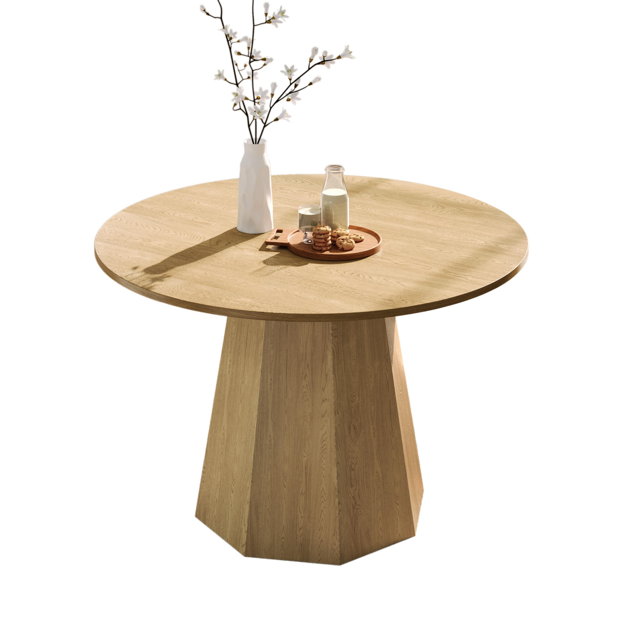 RUNDER Esstisch aus MDF, Ø 120/75 cm, Eichenoptik - Eichefarben, Holzwerkstoff (120/120/75cm) - Redom