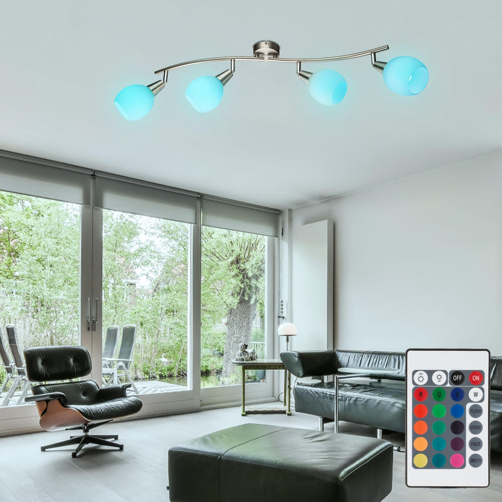 LED DECKENLEUCHTE ELLIOTT Silber Metall - Silberfarben, Glas (70/31.5/23cm) - Globo Lighting