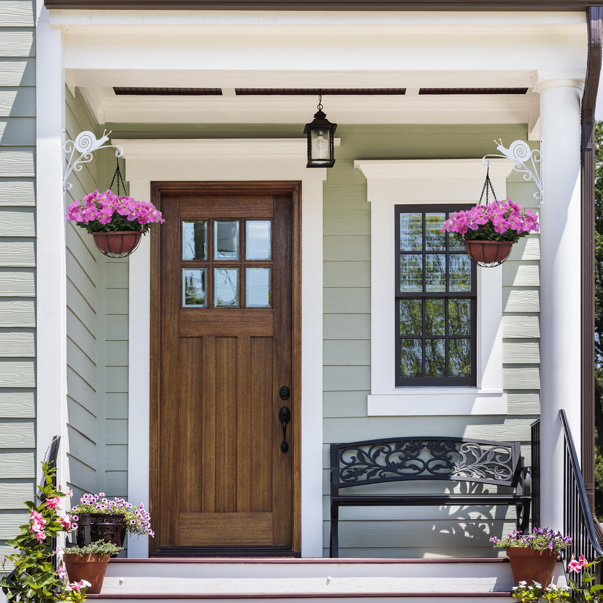 2XBLUMENAMPELHALTERUNG - Weiß, Metall (30.5/30/2cm) - Relaxdays