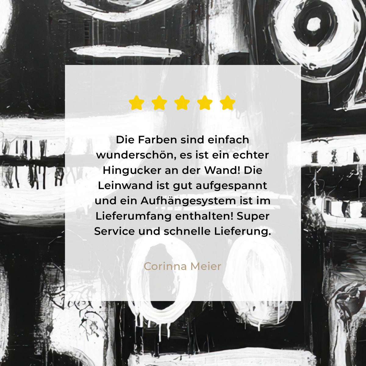 LEINWANDBILD Malerei - Figuren - Schwarz - Abstrakt Deko Wohnzimmer 20x20 cm - Schwarz, Textil (20/20cm) - MuchoWow