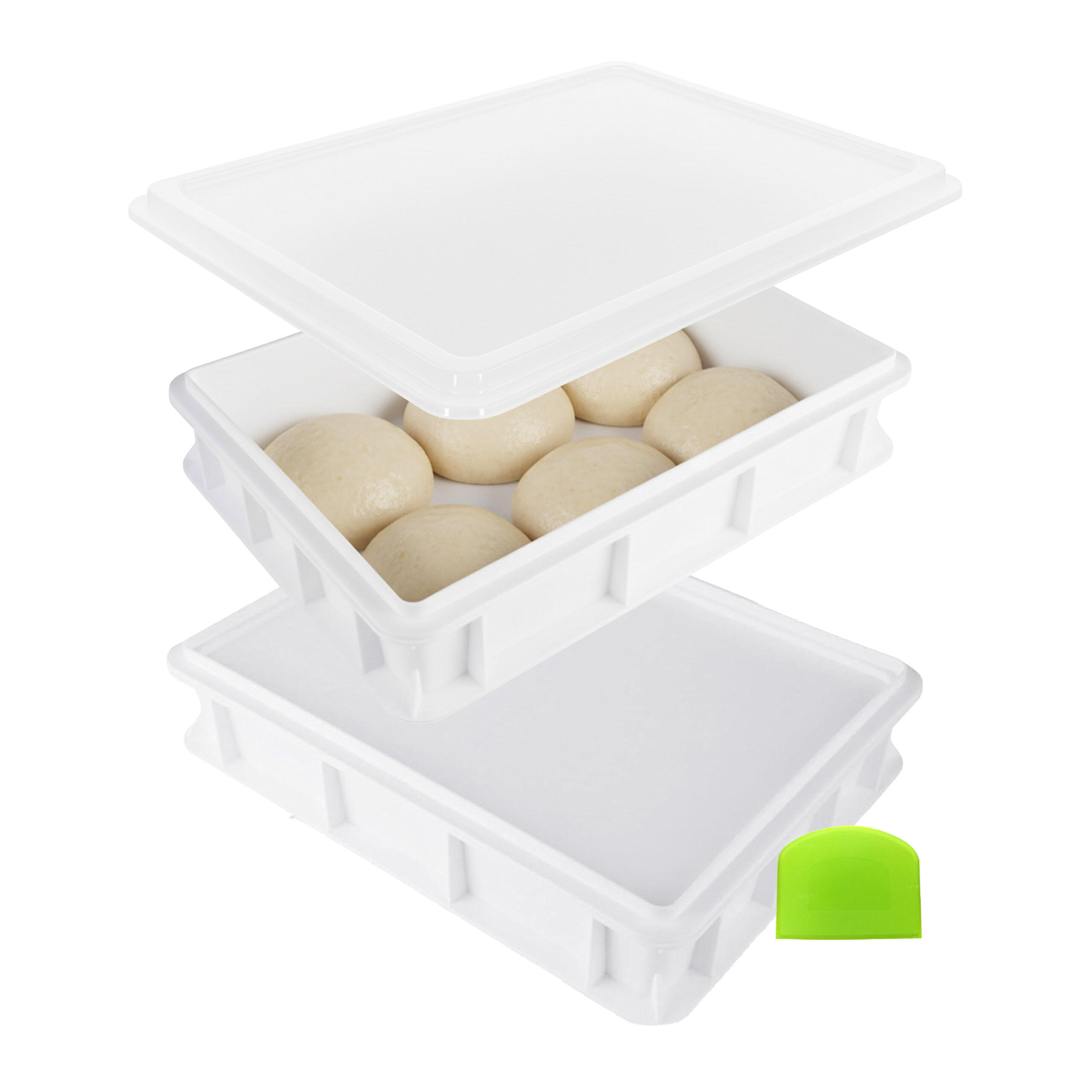 2XBOX pizzu - bílá, plast (40/7/30cm) - Relaxdays