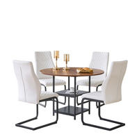 ESSGRUPPE DE-39436 5-teilig, mit doppelter Ablage und 4 Stühlen Weiß - Weiß, Holzwerkstoff (107/75/107cm) - ComfortXL