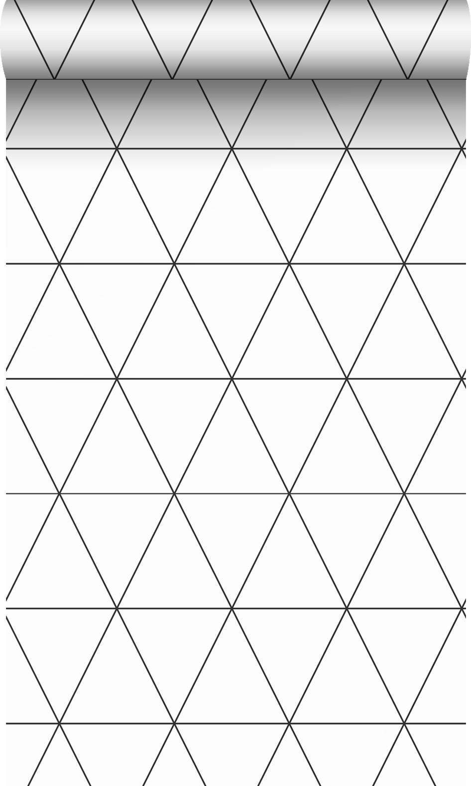 TAPETE grafische Dreiecke 53 cm x 10.05 m - Schwarz, Papier (53/1000cm) - Origin Wallcoverings