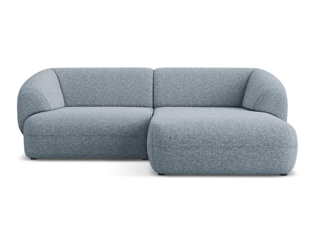 ECKSOFA rechts Strukturstoff Stoff Blau - Blau/Blaugrau, Kunststoff/Textil (230/98cm) - Makamii