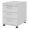 ROLLCONTAINER - 3 Materialschubladen 58/42,8/59 cm in Grau Bogengriff (Metall) - Grau, Holzwerkstoff (42.8/59/58cm) - bümö