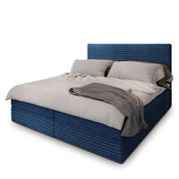 BOXBETT PISA 200x200 cm mit Matratze und Topper, H2+H3 - Blau - Blau, Holz (200/200cm) - MASSENO