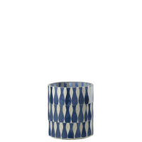 KERZENSTÄNDER BW - Blau, Glas (8/10cm) - J-Line