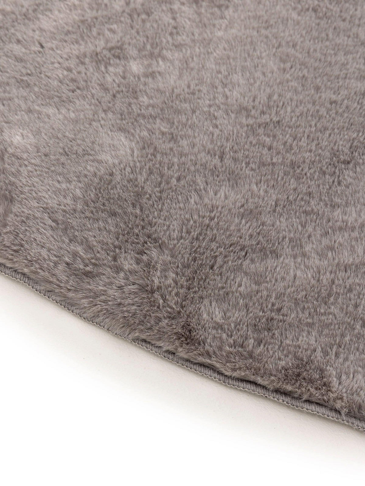 KUNSTFELLTEPPICH Furry Grau ø 80 cm rund - Grau, Kunststoff (80/80cm) - benuta