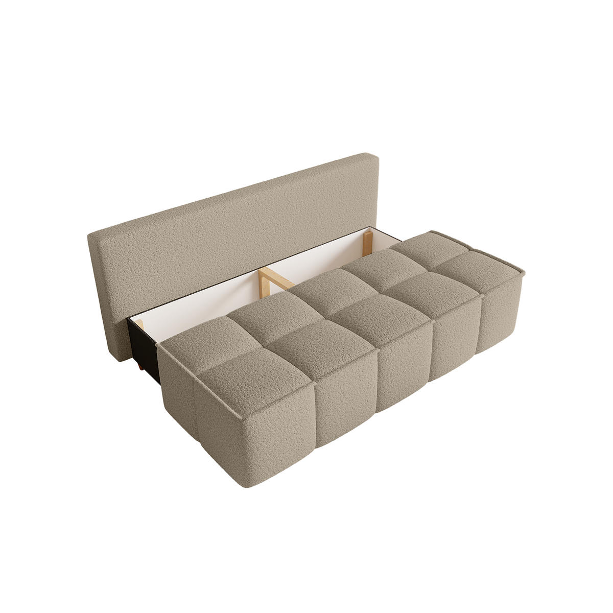 SOFA Miia mit Schlaffunktion, Taupe - Greige, Textil (196/90/85cm) - Fedve