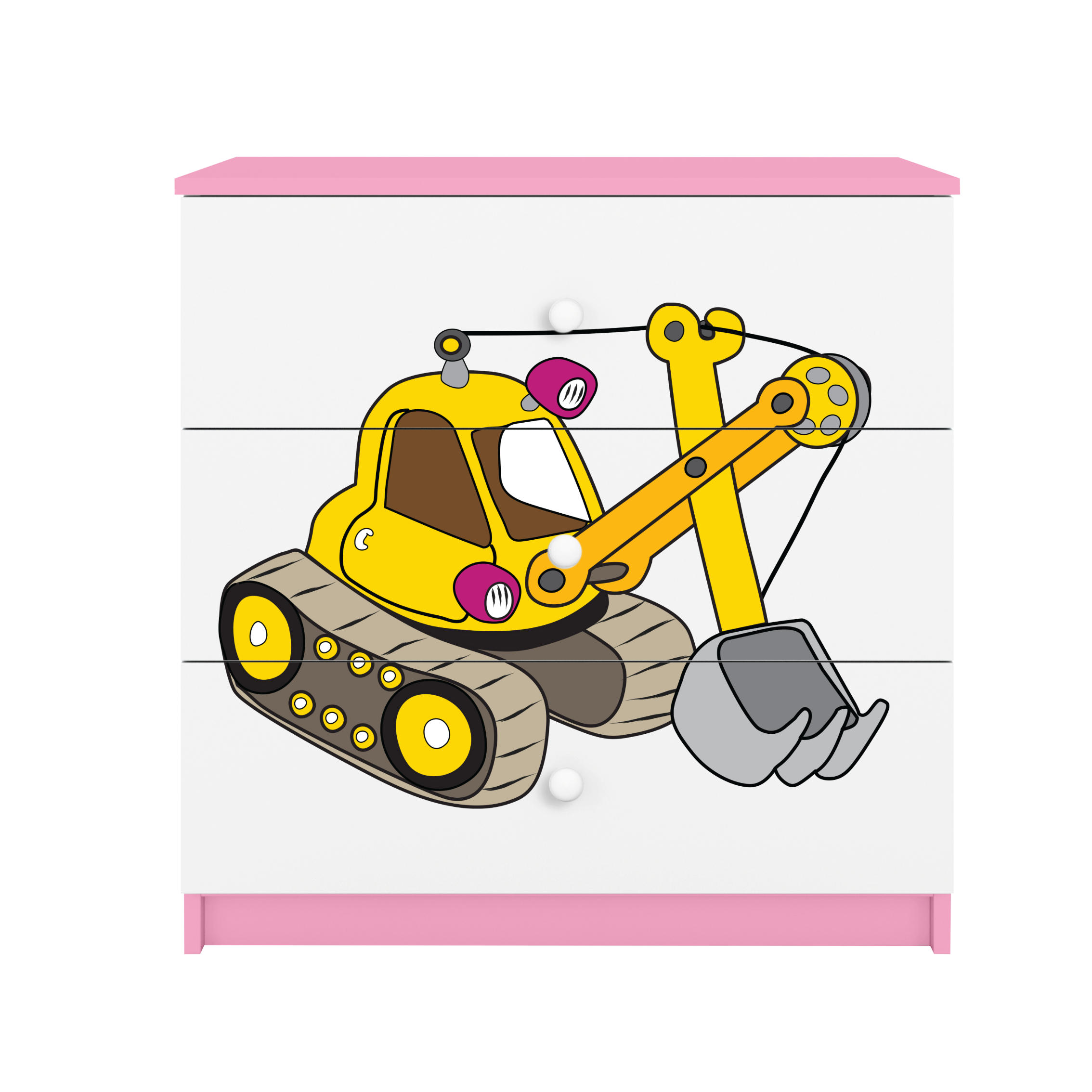 KOMMODE Babydreams Excavator 81/81/41 - Rosa, Holzwerkstoff (81/81/41cm) - RAUMHIRSCH FURNITURE