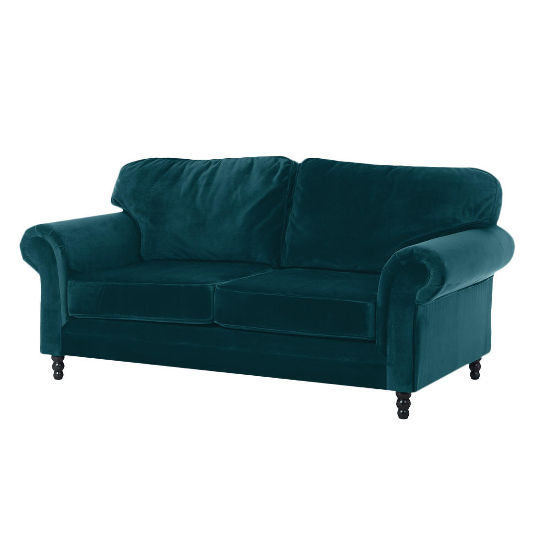 3-SITZER SOFA - Samt - Türkis, Textil (202/93/100cm) - home24