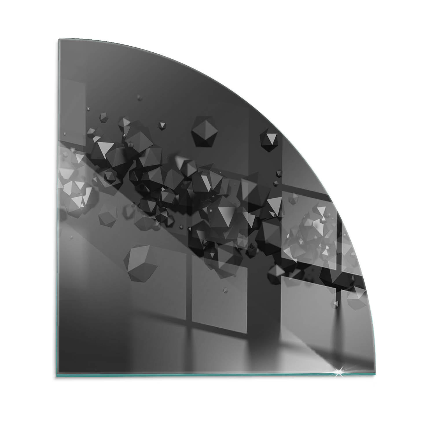 ArtPrintCave Glasplatte Schwarz 100x100x0.4 cm