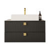 BADMÖBEL-SET Gariano 01 - Goldfarben/Schwarz, Holzwerkstoff/Kunststoff (80/42/46cm) - MIRJAN24