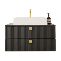 BADMÖBEL-SET Gariano 01 - Goldfarben/Schwarz, Holzwerkstoff/Kunststoff (80/42/46cm) - MIRJAN24