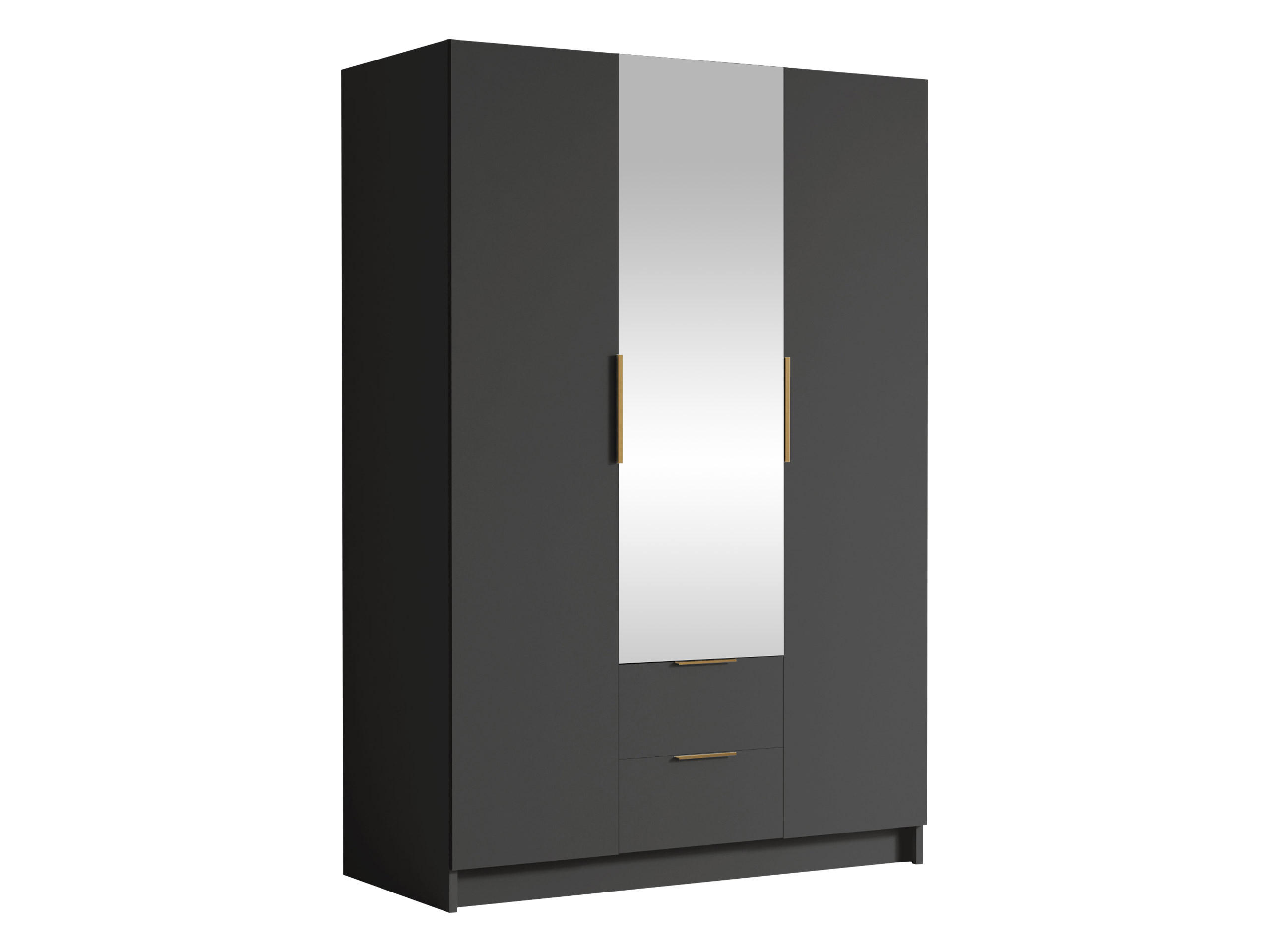 KLEIDERSCHRANK Calwi II - Goldfarben/Schwarz, Holzwerkstoff/Kunststoff (150/216/60cm) - MIRJAN24