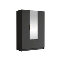 KLEIDERSCHRANK Calwi II - Goldfarben/Schwarz, Holzwerkstoff/Kunststoff (150/216/60cm) - MIRJAN24