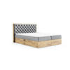 BOXBETT Clavio 160/200 cm in Stahlgrau – mit Bettkasten und Topper - Schwarz/Grau, Holz/Holzwerkstoff (160/200cm) - AX Living