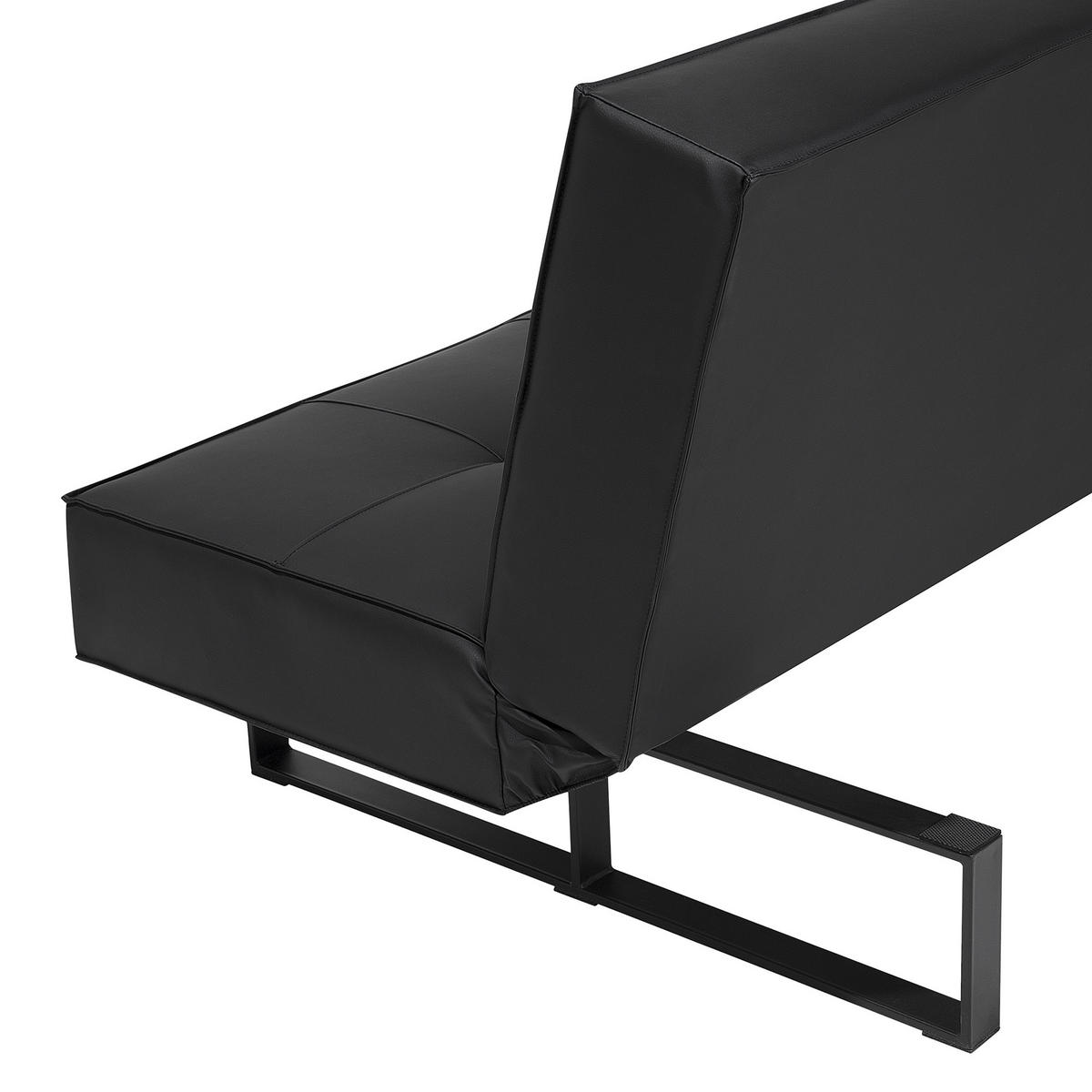3-SITZER-SCHLAFSOFA Kunstleder Schwarz Derby - Schwarz, Kunststoff/Textil (189/85/88cm) - Beliani