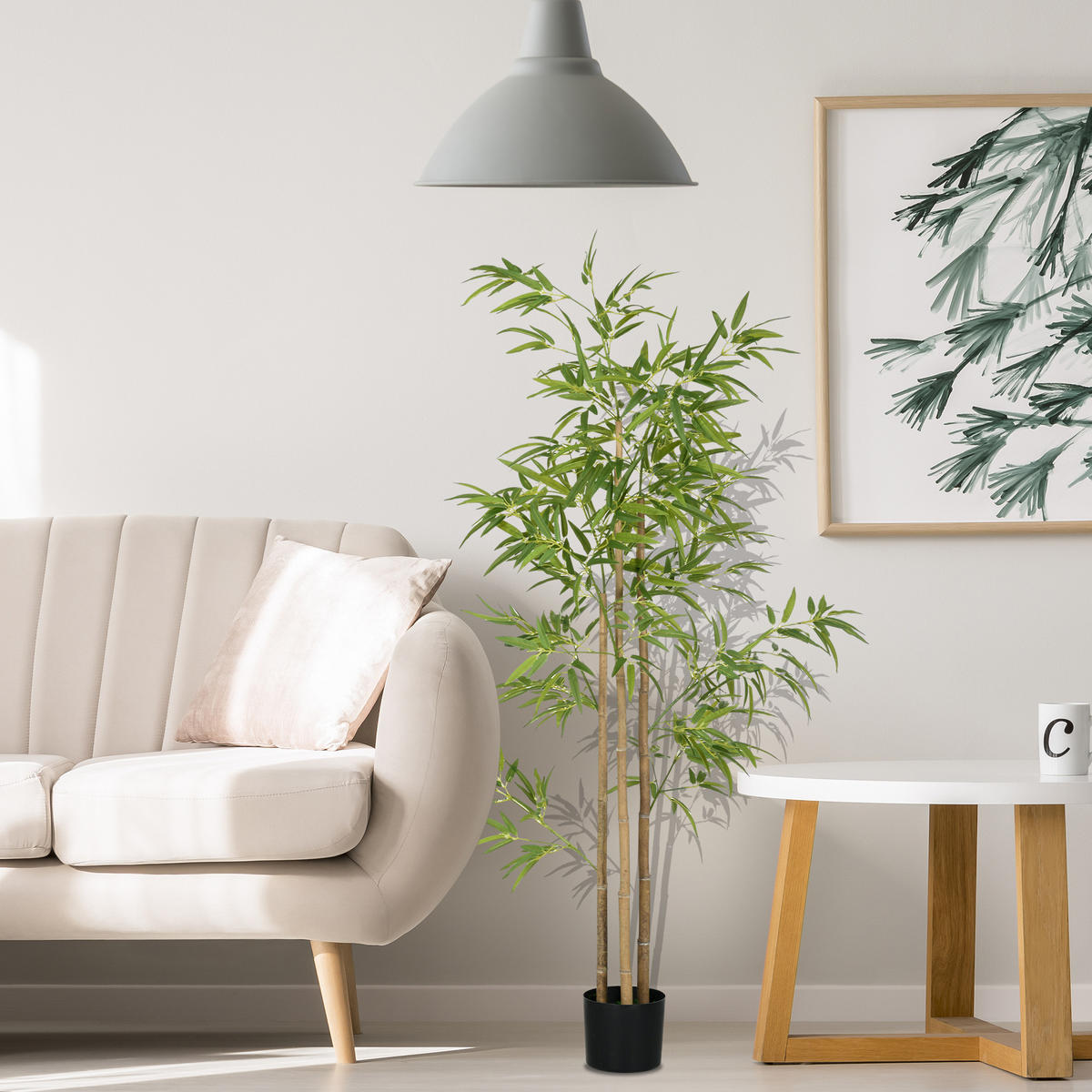 KÜNSTLICHE PFLANZEN 180 cm Kunstpflanze mit 830 Blätter, Grün - Grün, Kunststoff (180cm) - HOMCOM