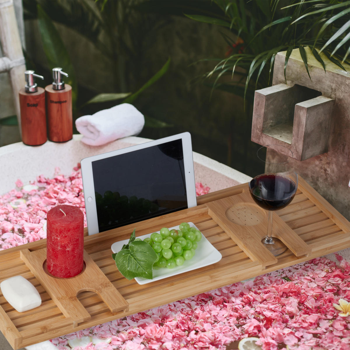 BADEWANNENABLAGE - Hellbraun, Holz (73.5/2.5/25cm) - Relaxdays