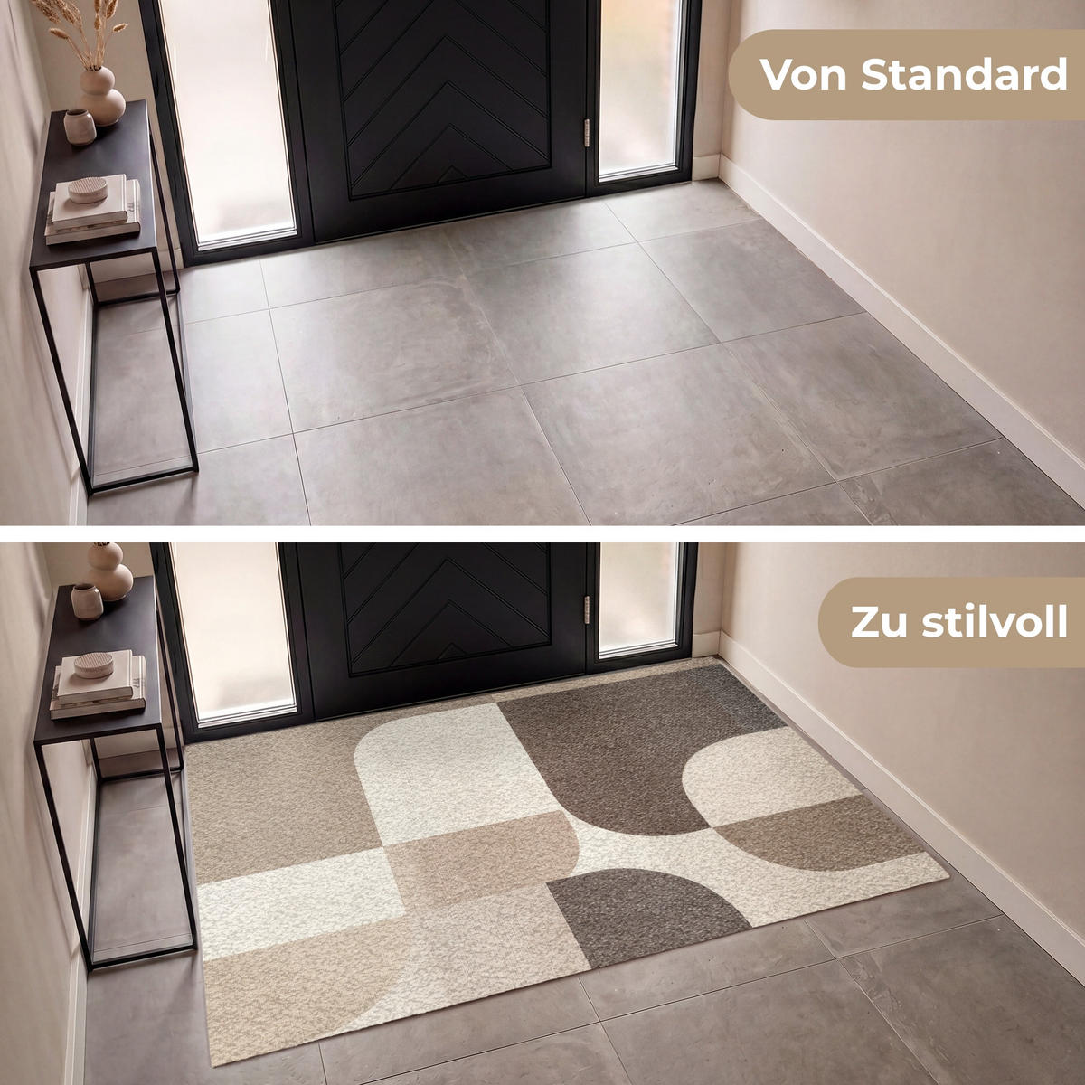 FUSSMATTE Geometrisch - Gewebte Struktur - Modern Fußabtreter 180x120 cm - Beige, Kunststoff (180/120cm) - MuchoWow